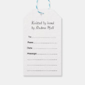 Breien, Schapen op garen / wol, aangepaste geschen Cadeaulabel (Achterkant)