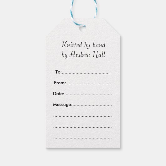 Breien, Schapen op garen / wol, aangepaste geschen Cadeaulabel (Achterkant)