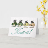 Breien Schapen Wenskaart - Knit-It! Kaart (Gele Bloem)