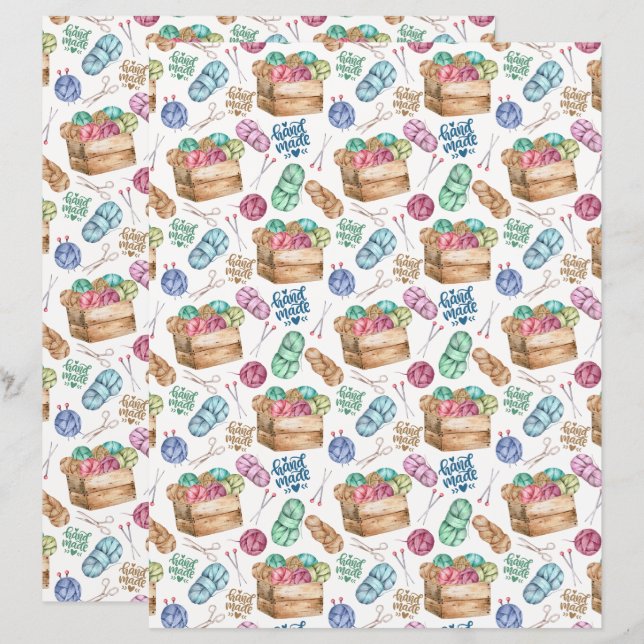 Breien Scrapbook Papier (Voorkant / Achterkant)