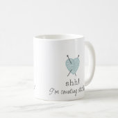 Breien Shh! Ik tel steken, leuke mok (Voorkant rechts)