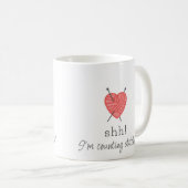 Breien Shh! Ik tel steken, leuke mok (Voorkant rechts)