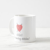 Breien Shh! Ik tel steken, leuke mok (Voorkant links)