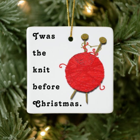 Breiën van kerstcadeaus keramisch ornament (Boom)