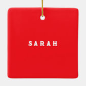 Breiën van kerstcadeaus keramisch ornament (Achterkant)