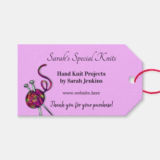 Breien van zakelijke lavendel dank u klant Labels Cadeaulabel (Voorkant (Horizontaal))