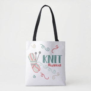 Breien Zit in de Gebeurtenis Grappige Slogan met M Tote Bag