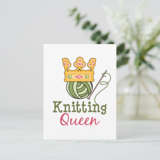Breiende Koningin Postcard Briefkaart (Staand voorkant)