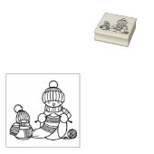 Breiende Sneeuwman Rubberstempel (Gestempeld)