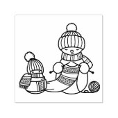 Breiende Sneeuwman Zelfinktende Stempel (Design)