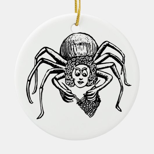 Breiende Spin Keramisch Ornament (Voorkant)