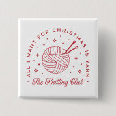 Breigaren liefhebbers Kerstmis Vierkante Button 5,1 Cm (Voorkant)