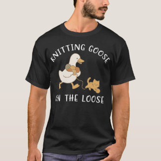 Breigoose Op Hol Komische Gans Jagt Kat T-shirt
