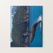 Breikende Hump Back Whale. kerstcadeautjes Legpuzzel (Verticaal)