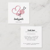 Breimachines breien haakgaren bal logo vierkante visitekaartje (Voorkant / Achterkant)