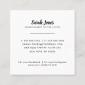 Breimachines breien haakgaren bal logo vierkante visitekaartje (Achterkant)