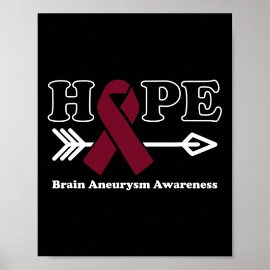 - Brein aneurysma bewustzijn Bourgogne lint Poster (Voorkant)