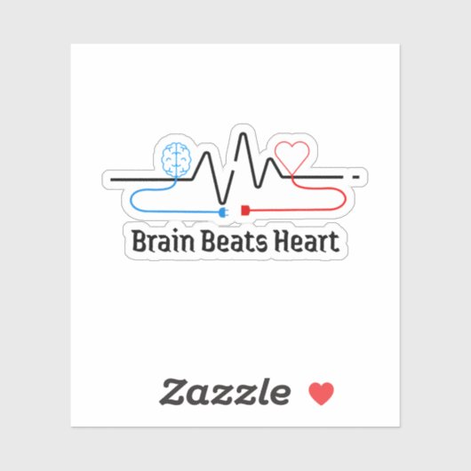 Brein Boven Hart Sticker (Vel)