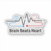 Brein Boven Hart Sticker (Voorkant)