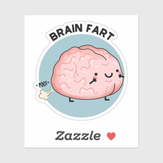 Brein Fart Grappige Anatomie Pun Sticker (Vel)