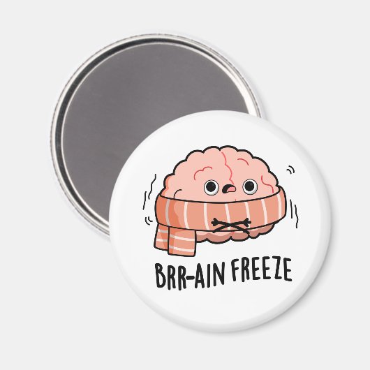 Brein Freeze Grappige Biologie Anatomie Pun Magneet (Voorkant / Achterkant)