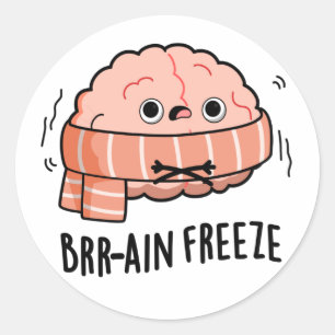 Brein Freeze Grappige Biologie Anatomie Pun Ronde Sticker