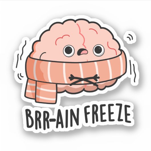 Brein Freeze Grappige Biologie Anatomie Pun Sticker (Voorkant)