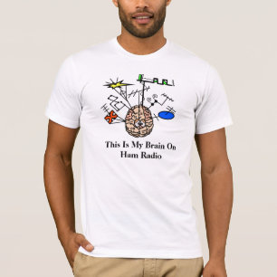 Brein op Ham Radio Grappig T-shirt om aan te passe