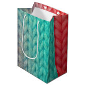 Breinaadtextuur in verloopkleuren medium cadeauzakje (Voorkant Gekanteld)