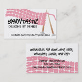 Breinaalden sjaal olijfbruine visitekaartjes (Voorkant / Achterkant)