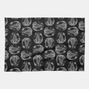  breindiagram Afdrukpatroon Afdrukpatronen Zwart Theedoek