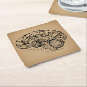  breindiagram Antiek medische anatomie Kunst Kartonnen Onderzetters (Schuin)