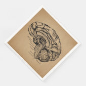 breindiagram Antiek medische anatomie Kunst Servet (Hoek)