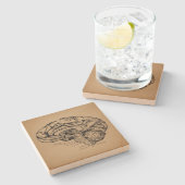  breindiagram Antiek medische anatomie Kunst Stenen Onderzetter (Zijkant)