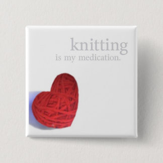 breinmedicatie hartknop vierkante button 5,1 cm