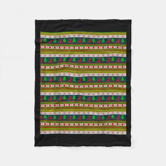 Breipatronen voor rendieren en kerstbomen fleece deken (Voorkant)