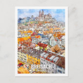 Breisach Duitsland Travel Place Waterverf Briefkaart (Voorkant)