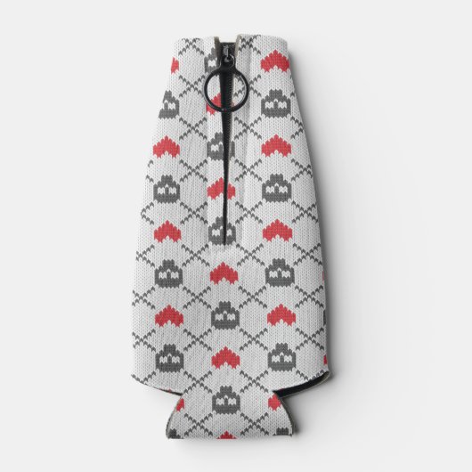 Breittenpatroon met schedels flesjeskoeler (Achterkant)