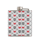 Breittenpatroon met schedels heupfles (Achterkant)