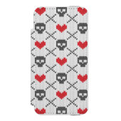 Breittenpatroon met schedels incipio iPhone portemonnee hoesje (Voorkant Agenda)