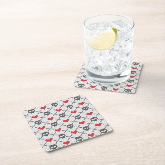 Breittenpatroon met schedels kartonnen onderzetters (Insitu)