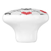 Breittenpatroon met schedels keramische knop (Zijkant)