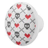 Breittenpatroon met schedels keramische knop (Rechts)