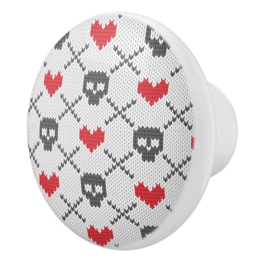 Breittenpatroon met schedels keramische knop (Rechts)