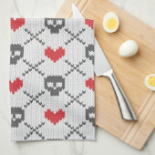 Breittenpatroon met schedels theedoek (Quarter Fold)