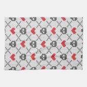 Breittenpatroon met schedels theedoek (Horizontaal)