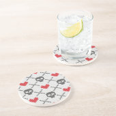 Breittenpatroon met schedels zandsteen onderzetter (Zijkant)