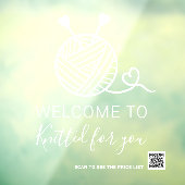 Breiwerk ambachtelijke winkel logo welkom Qr code Raamsticker (Vel 3)