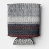 Breiwol: rode, witte strepen. blikjeskoeler (Voorkant)