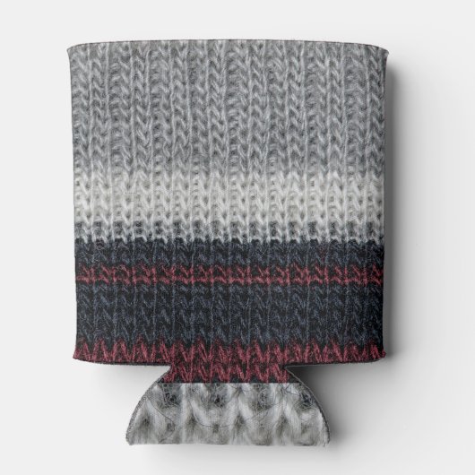 Breiwol: rode, witte strepen. blikjeskoeler (Achterkant)